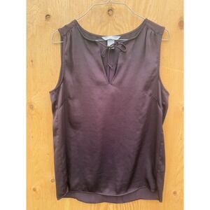 H&M Sleeveless Blouse‎ Keyhole Tie Neck Casual Top XS